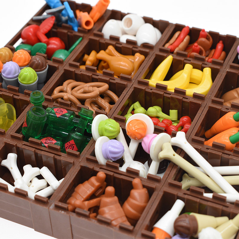 兼容乐高高小颗粒积木创意diy食物面包甜点塑料积木