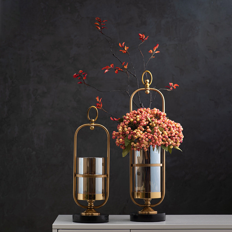 轻奢简约创意玻璃花瓶摆件客厅电视柜插花鲜花花瓶