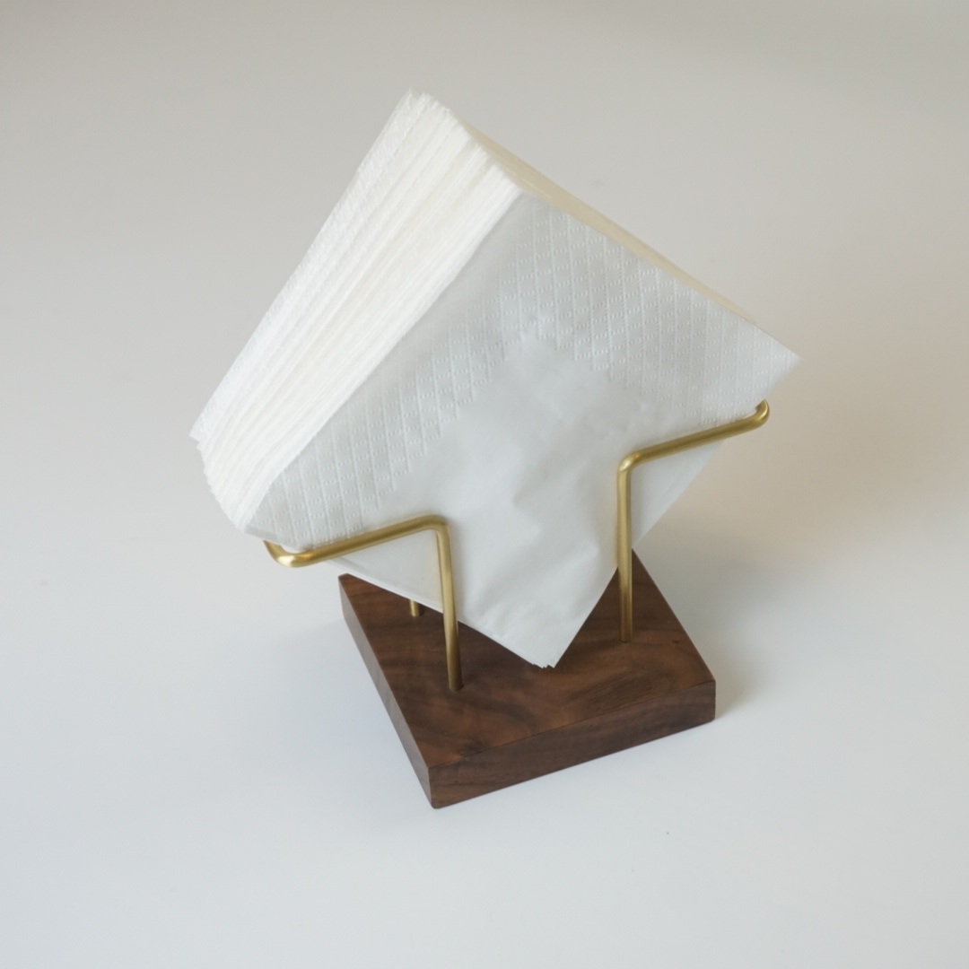 简约胡桃实木餐巾纸酒店民宿咖啡馆立式纸巾方巾纸巾架