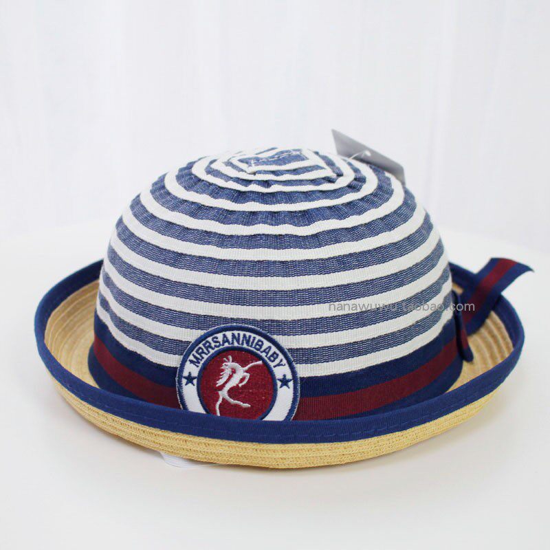 2019男女宝宝儿童1-3岁小海海军徽章蝴蝶结造型帽子