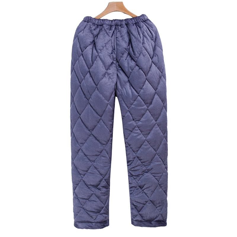 冬季三层加厚珊瑚绒夹棉睡裤男法兰绒大码棉裤休闲保暖家居裤纯色