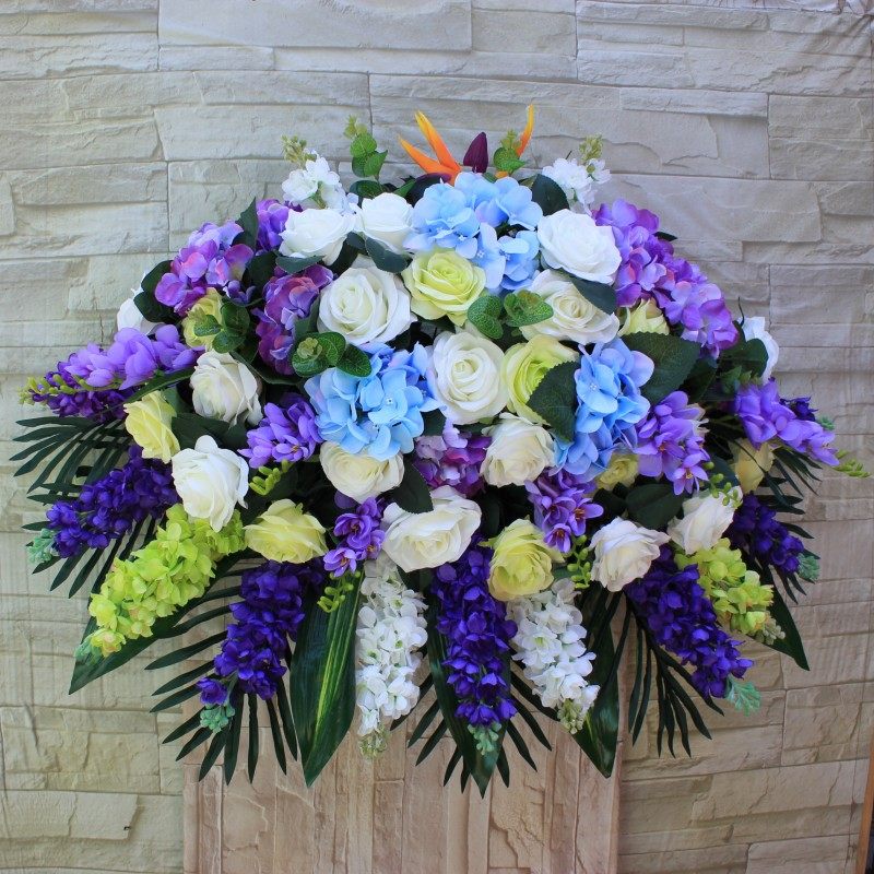 装饰仿真演讲讲台花束会议前台桌花花艺下垂仿真花