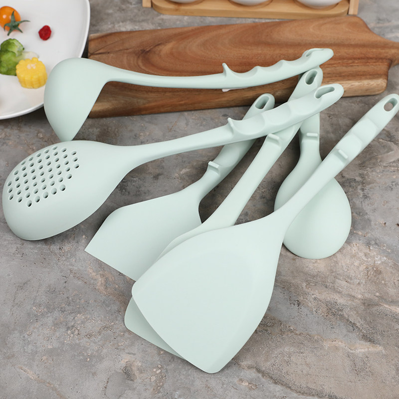 库存清仓食品品级硅胶锅铲套装淡绿色厨具炒菜全套勺铲