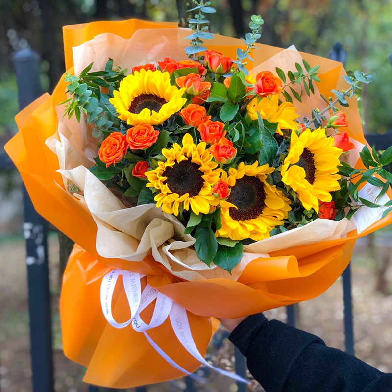 父亲节向日葵花束鲜花速递同城上海花店配送生日送长辈男士