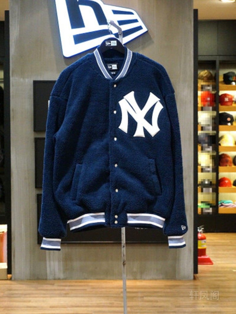 韩国专柜代购newera纽亦华mlb羊羔棒球男女圆领运动茄克
