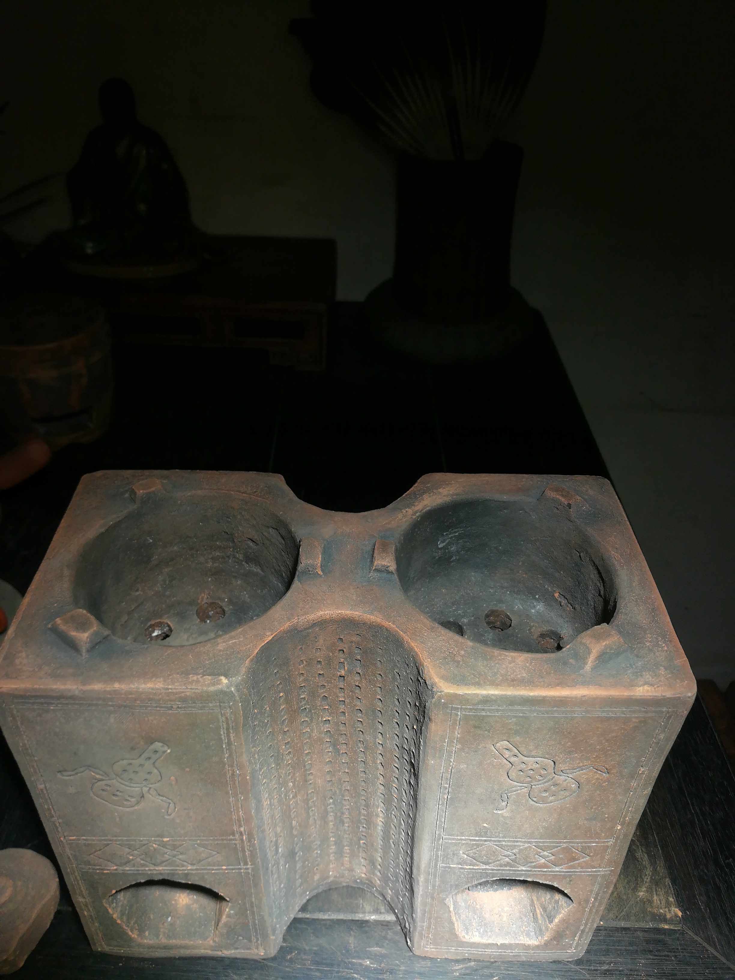炭炉红泥炉子老式双炉手工风炉火炉陶器文房茶道