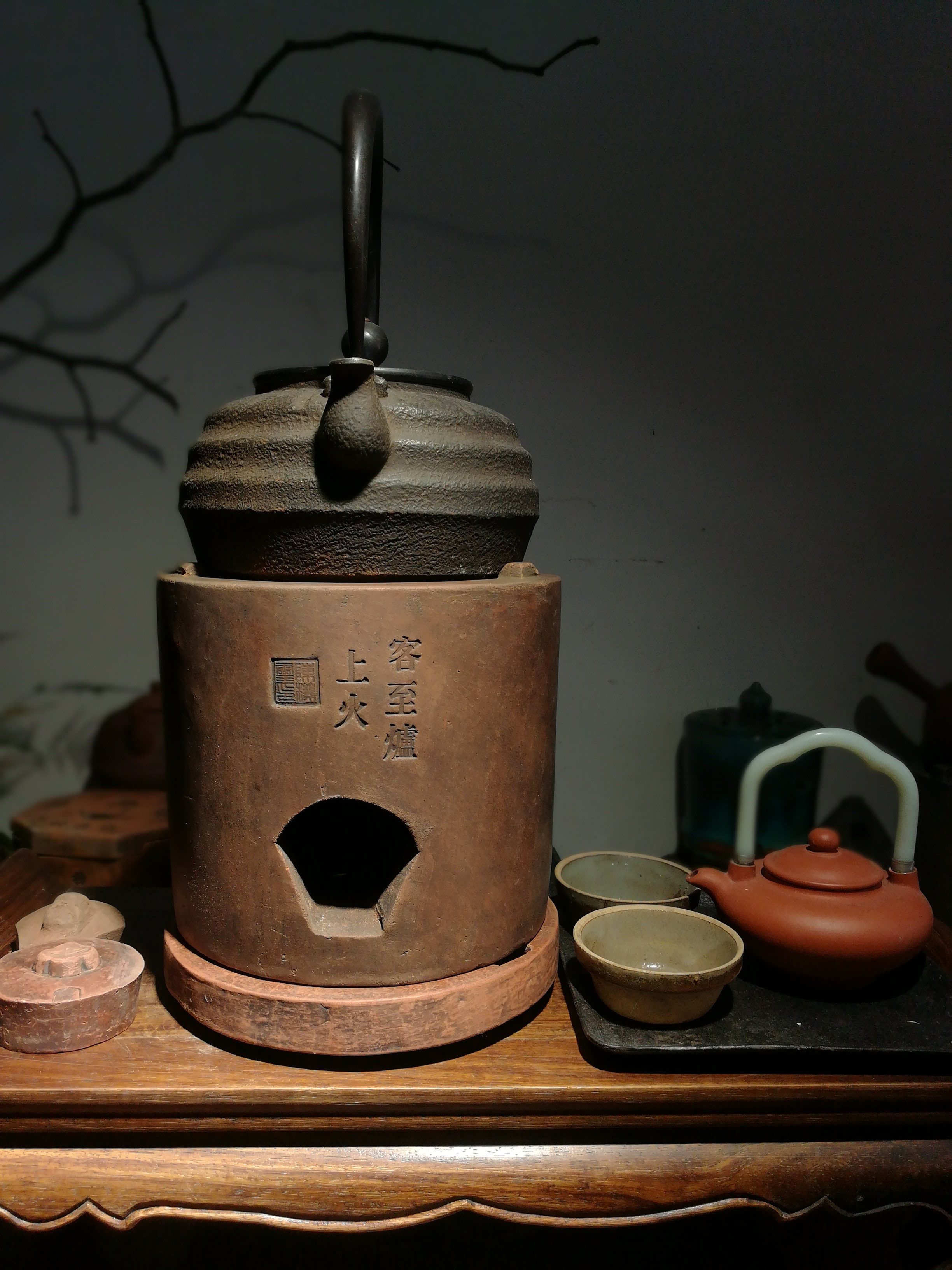 福建炭炉茶道道具红泥炉子手工风炉茶炉酒精茶道