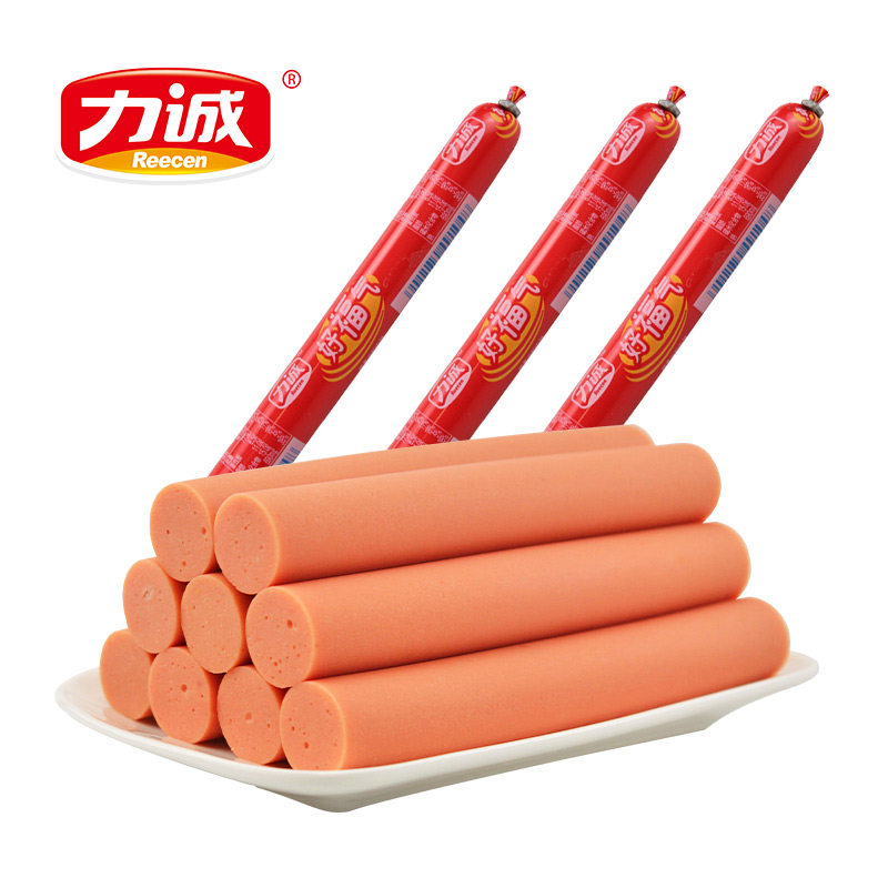 力诚火腿肠好福气蒸煮淀粉粉肠26g100支香煎烧烤包装即食肠类