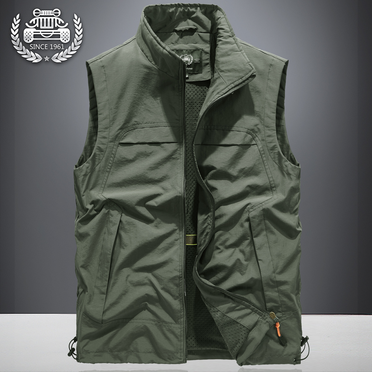 2021秋季马甲男薄款加大码宽松背心夹克春秋户外登山运动坎肩外套