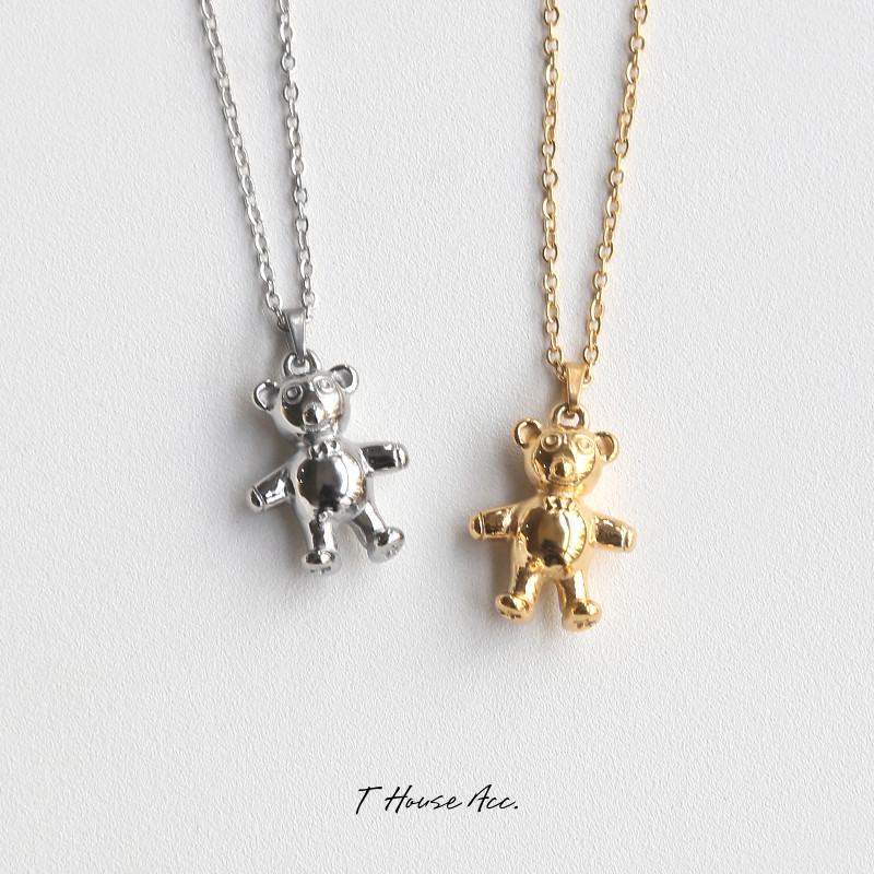 可爱小熊吊坠项链趣味创意小动动物锁骨男女项链