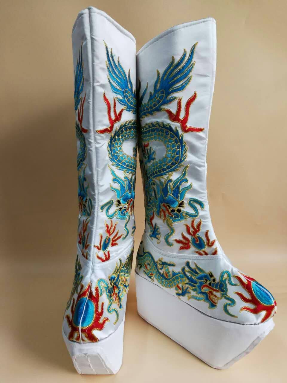 高靴龙靴厚底戏曲戏剧皇帝川剧变脸绣龙朝靴古典舞鞋