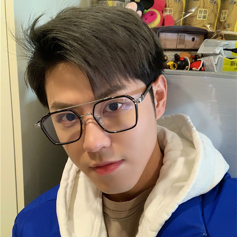 西装暴徒眼镜镜框男潮复古双梁眼睛架痞帅防定制成品光学镜