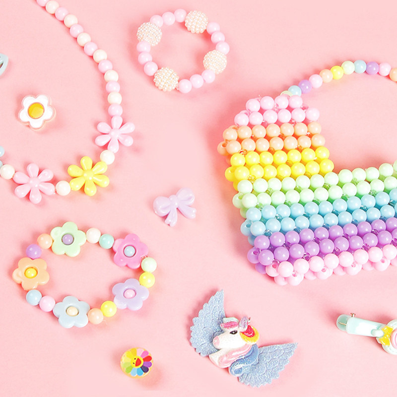 儿童女孩珠子弱视饰品手链项链串珠包女孩材料婴幼儿串珠