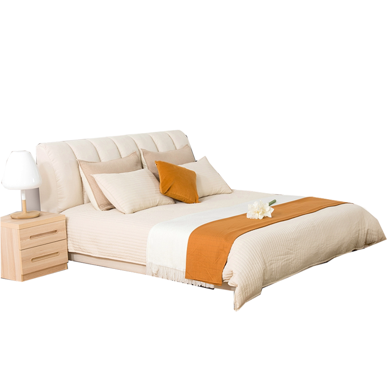 家具曲美家居简约北欧成套棕簧两用布艺床