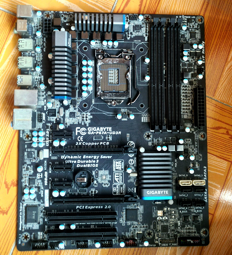 技嘉主板gap67aud3r坏件维修记录豪华黑色大板适合主板