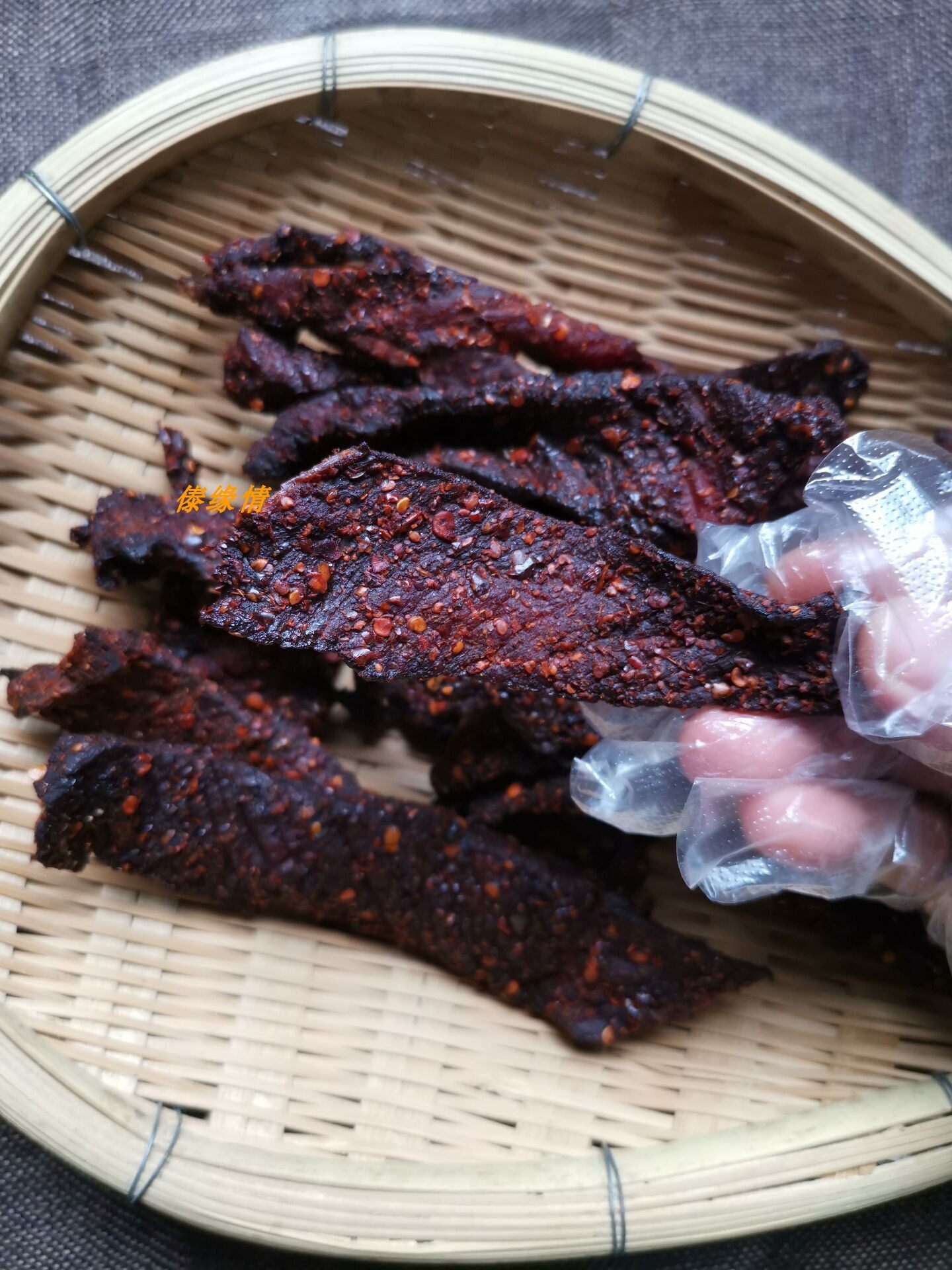 猪肉干巴肉脯芒市傣味香辣涮涮辣猪肉干开袋辣椒酱