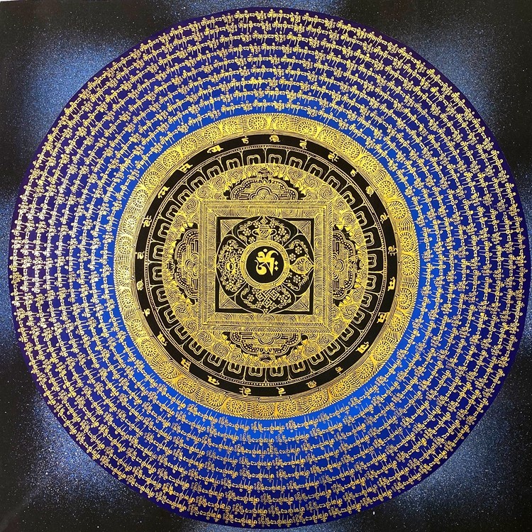 成品曼陀罗装饰唐卡手绘文坛真言尼泊尔六字热贡diy