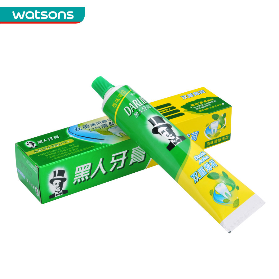 屈臣氏黑人双重薄荷牙膏225克x3有效防蛀口腔牙膏