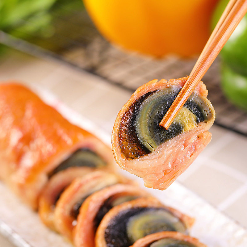 蛋卷皮蛋鸭皮卷200g彩蛋凉菜开袋即食酒店饭店其它