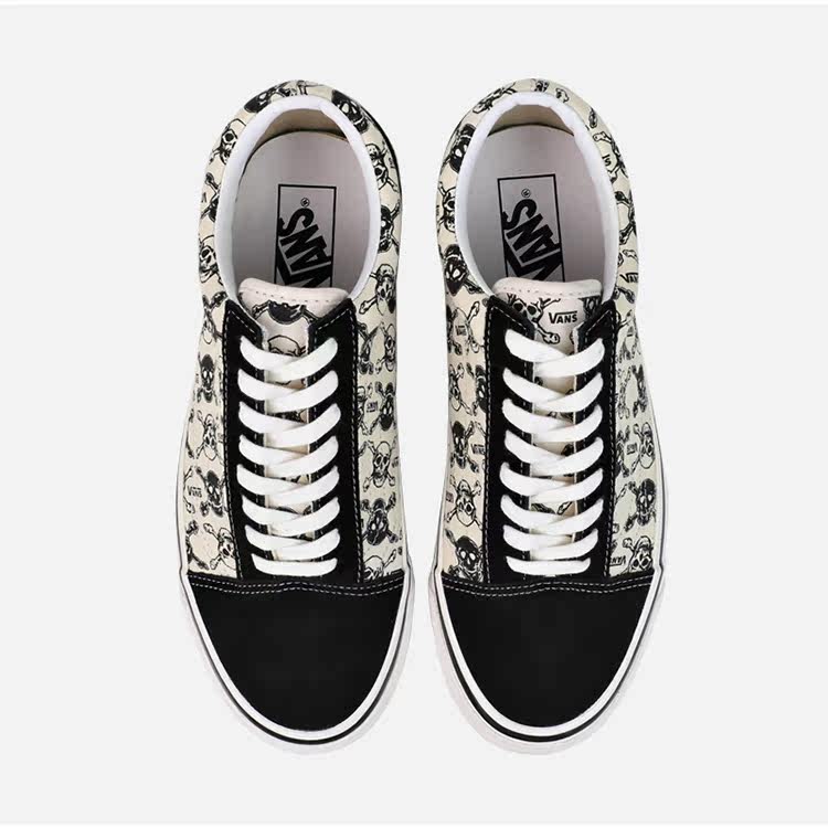vans old skool 36dx安纳海姆低帮黑白骷髅头印花板鞋vn0a38g2x7y