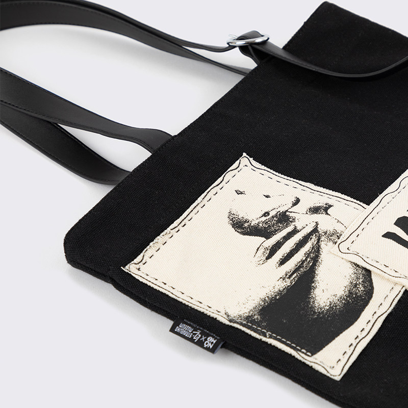 nome单肩大容量旅行白色文艺布袋帆布少女大师购物袋