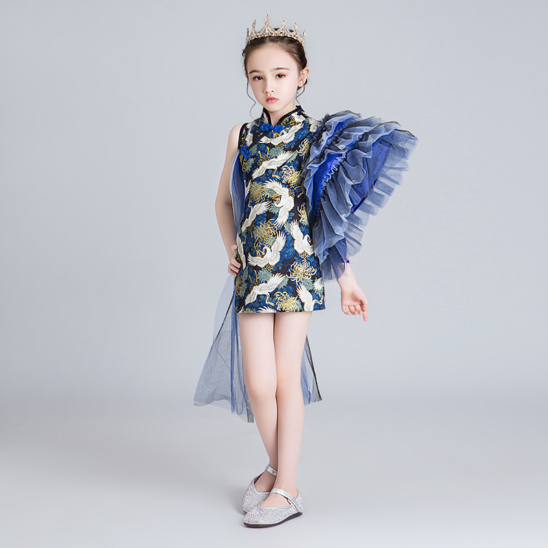 儿童服装礼服高端模特舞台女童演出服走秀演出儿童演出服