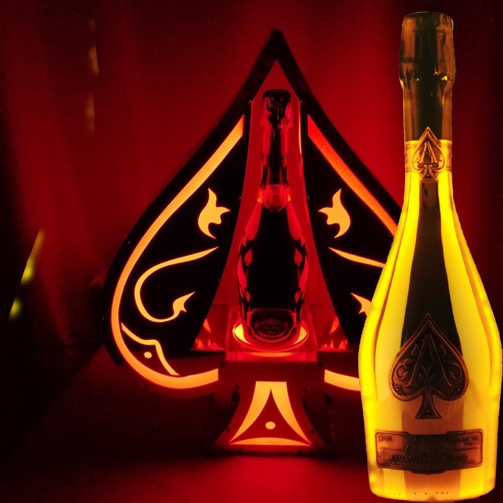 酒座led酒吧发光不锈钢香槟王酒架黑桃专用香槟酒酒架
