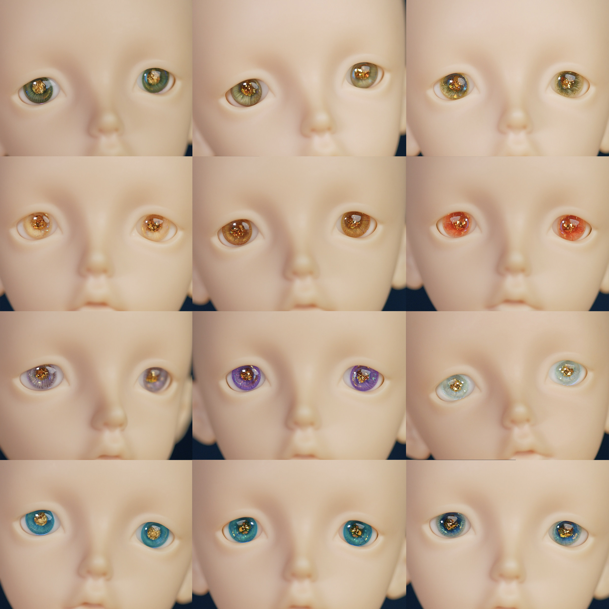 xxbjd秘境12色蓄光树脂眼珠大小虹膜346分bjd娃娃