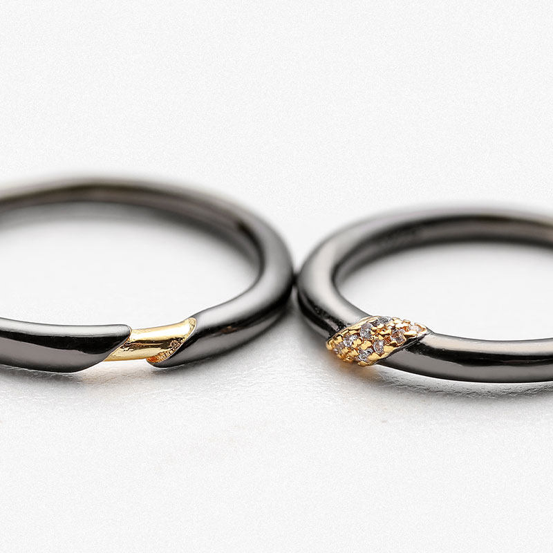 星眸原创设计礼物超定婚戒情侣对戒定制精致黑金极简男女小众戒指