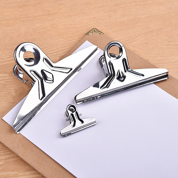 不锈钢长尾夹铁夹子大号金属办公文件夹票据夹文具夹支票夹燕尾夹