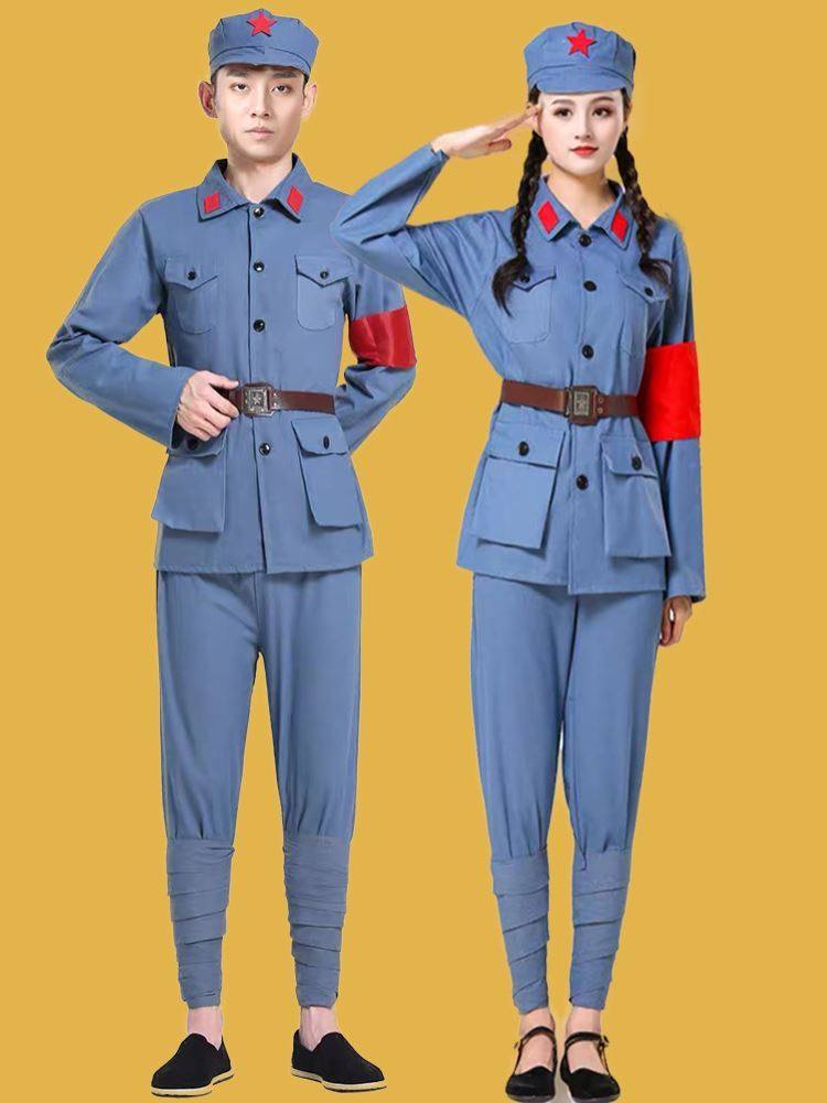 成人元旦年会红军演出服八路军大合唱合唱团舞台话剧民族服装
