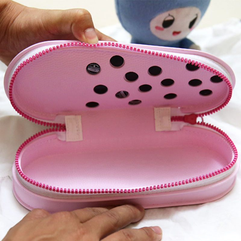 crocs洞洞铅笔盒小学初中生男女大容量卡通可爱笔袋文具盒