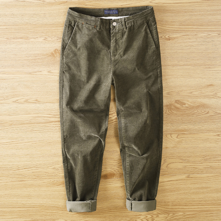 秋冬美式潮牌男士休闲裤子阿美咔叽复古灯芯绒裤潮流直筒条绒长裤