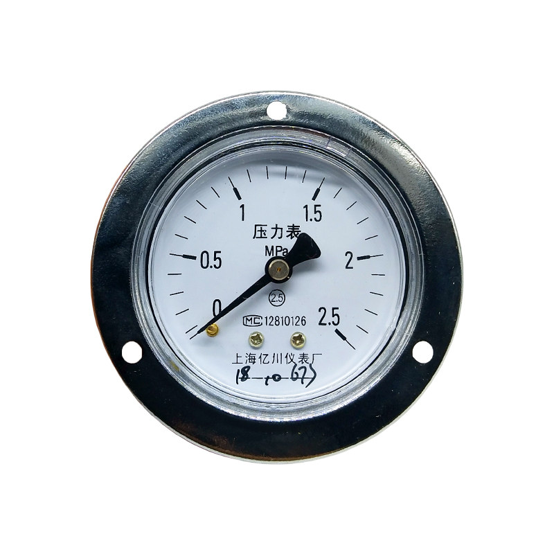 压力表上海亿川y60zt带边气压水压液压油压60mm压力表