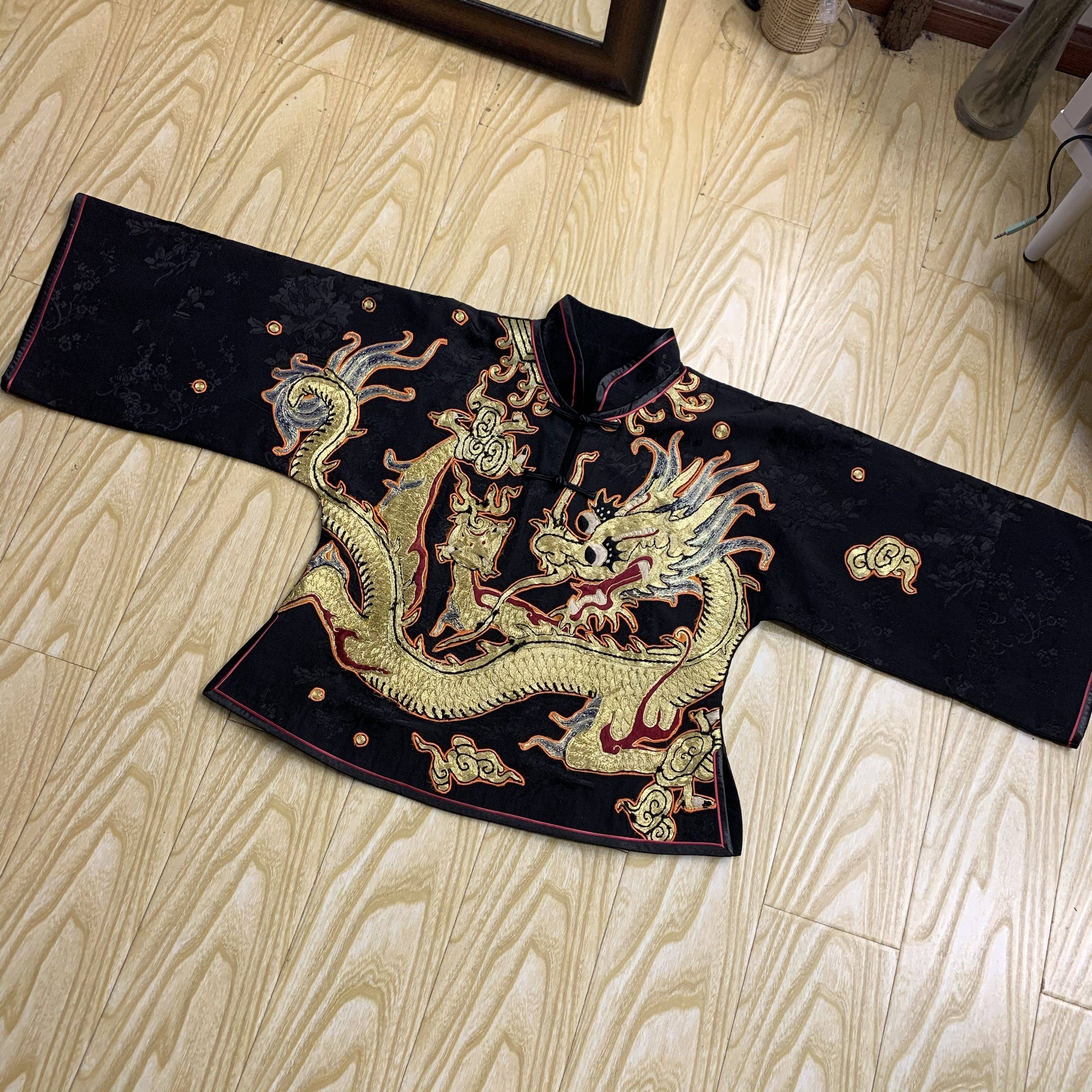 云饰图腾立领百搭显瘦金龙刺绣民族风原创中式新中式上衣