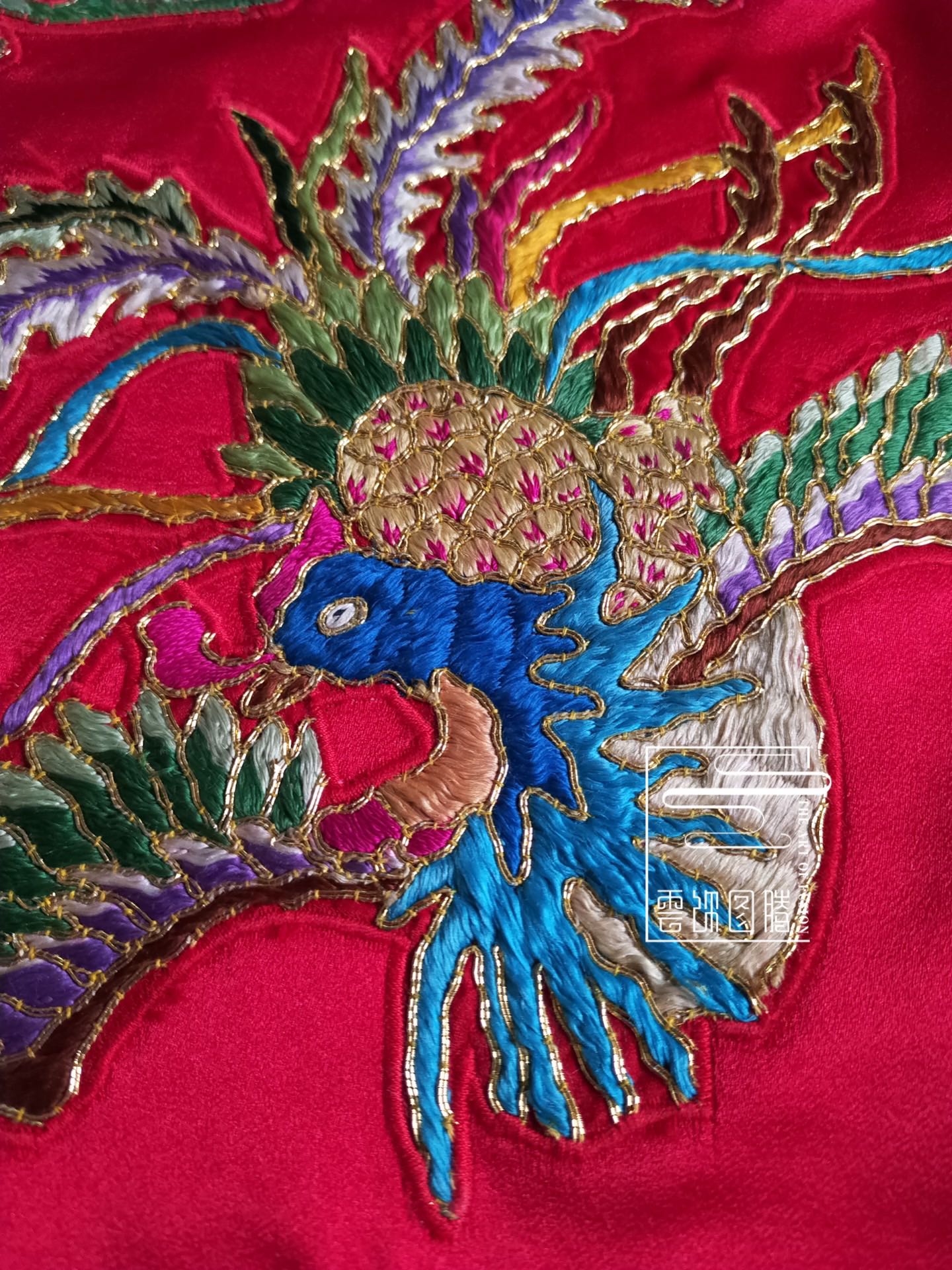 云饰图腾原创设计女装马夹老绣手工绣凤凰十三太保圆领背心坎肩