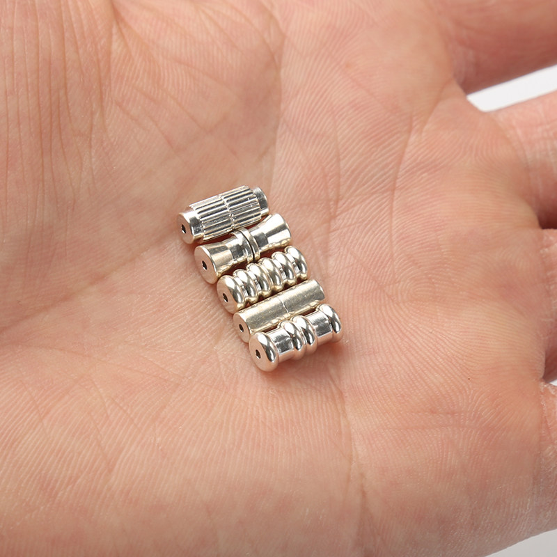 s925扣头穿串珍珠项链螺丝扣手链搭扣扣子接头扣