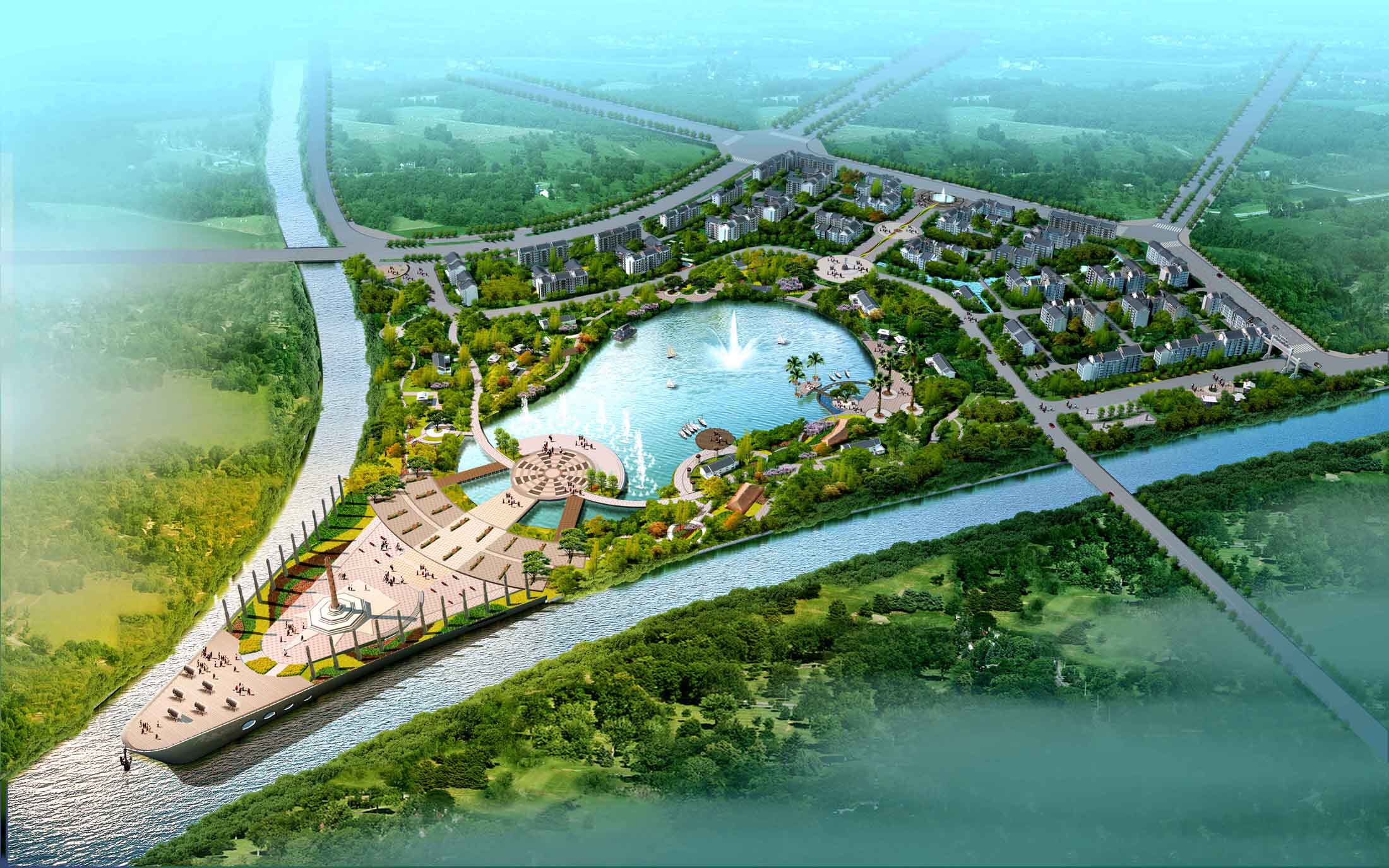 3d效果图制作室外鸟瞰su草图大师lumion建模建筑园林景观设计代做