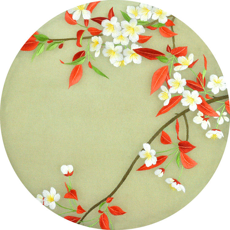 苏绣diy套件初学针迹扫描海棠花花草图案刺绣苏绣