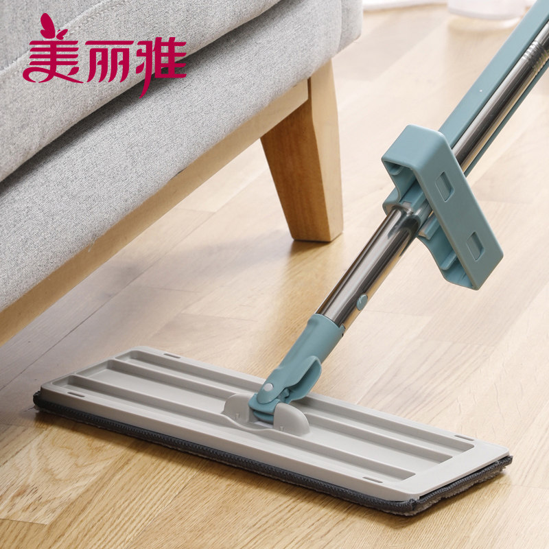美丽雅推水平板拖免手家用懒人拖把干湿两用木地板平板拖把