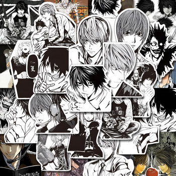 112 ກາຕູນຍີ່ປຸ່ນ Death Note ສະຕິກເກີສີດໍາແລະສີຂາວສໍາລັບໂທລະສັບມືຖື, ແທັບເລັດ, ໂນດບຸກ, ຈອກນ້ໍາ, ສະຕິກເກີຕົກແຕ່ງ, ກັນນ້ໍາ