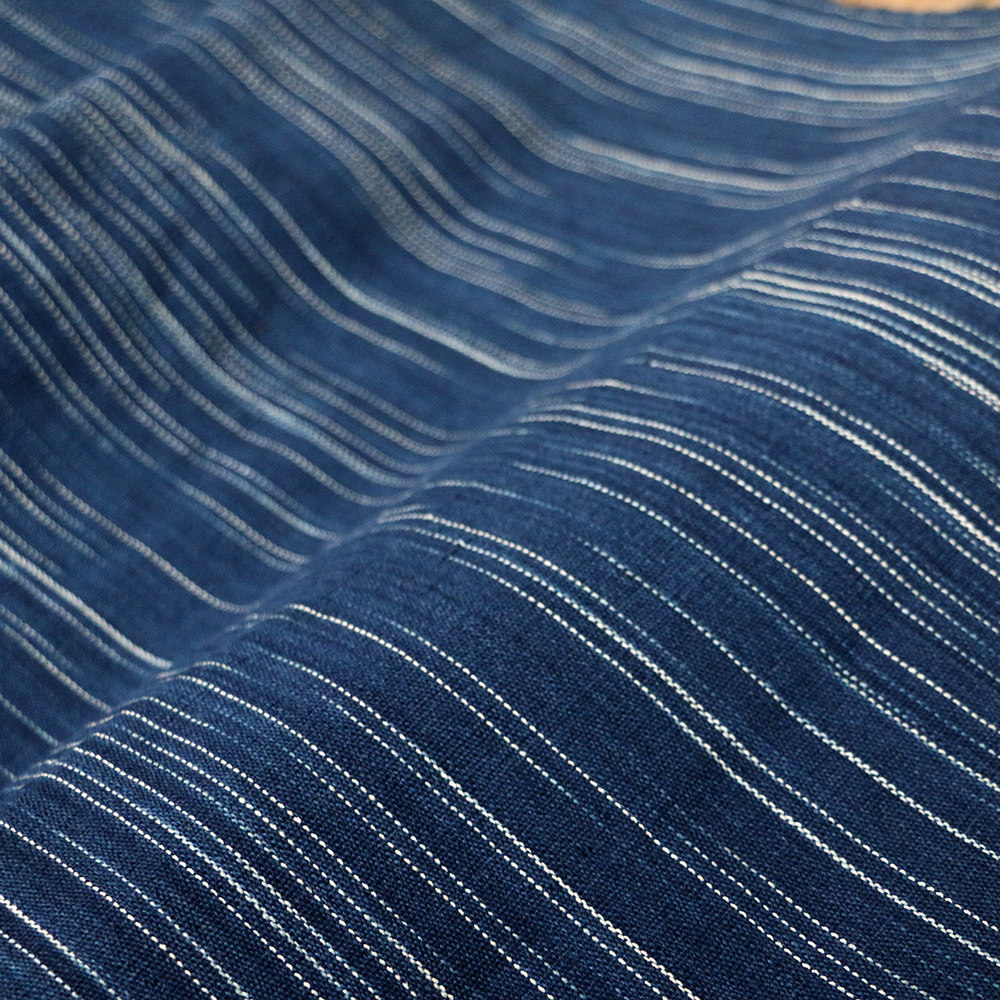 手工传统蓝染色织土粗布纯棉布料diy服装草木染手织布宽43cm左右