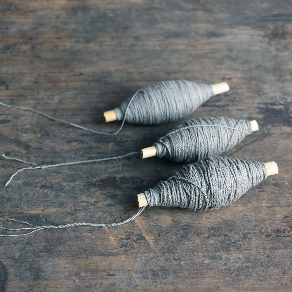 倚山线手染灰草木编织手链缝补山人棉线手工线