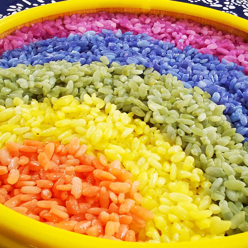 七彩花糯米云南五色米五彩彩米植物染色彩色罐装自热米饭