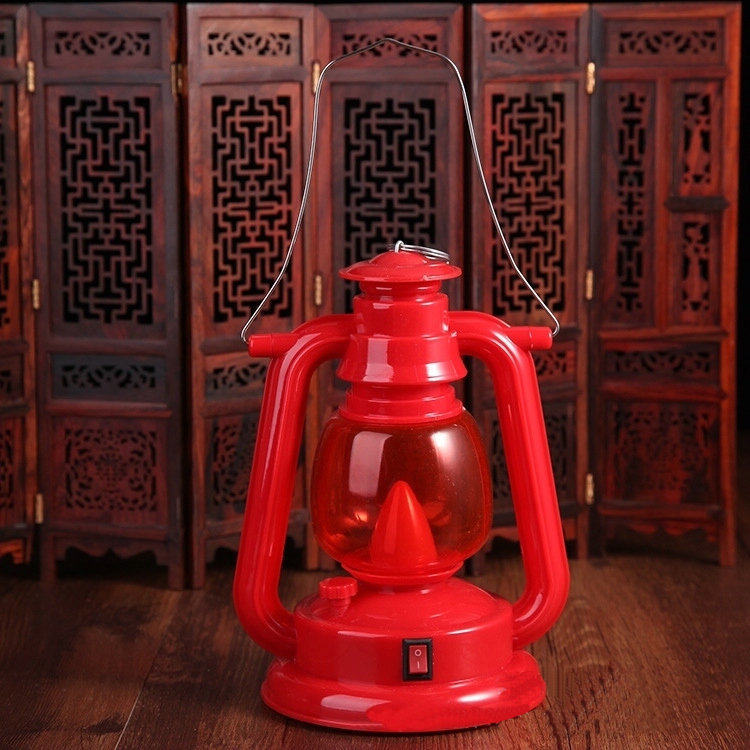 红色马灯充电池结婚庆礼铁壳煤油塑料复古搬家喜字灯手提红马灯笼