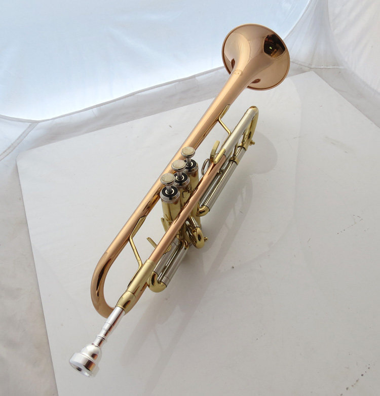 乐器元业中美合资金音高档小号专业jytra400三色小号