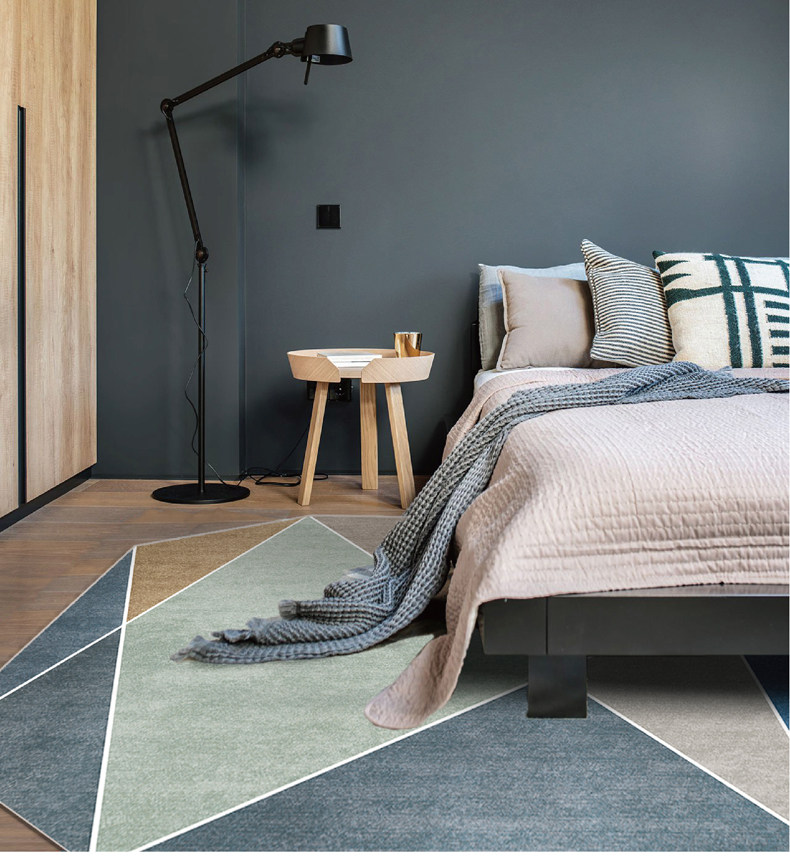 北欧简约现代地毯创意不规则地垫茶几ins卧室地毯