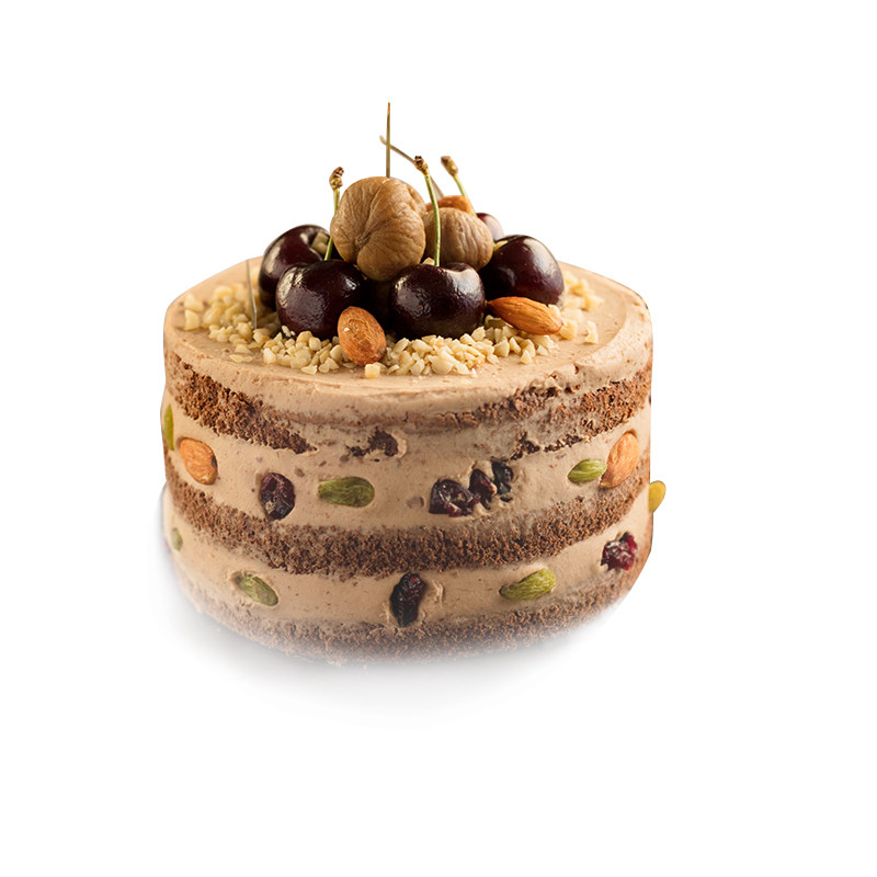 猪丫手造栗子坚果无添加动物奶油生日裸蛋糕速递低糖低脂济南同城