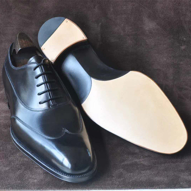 正装商务皮鞋固特异定制手工男鞋黑色牛津琴底正装皮鞋