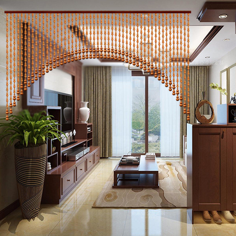 门帘桃木葫芦珠帘卧室卫生间弧形中式过道玄关珠帘